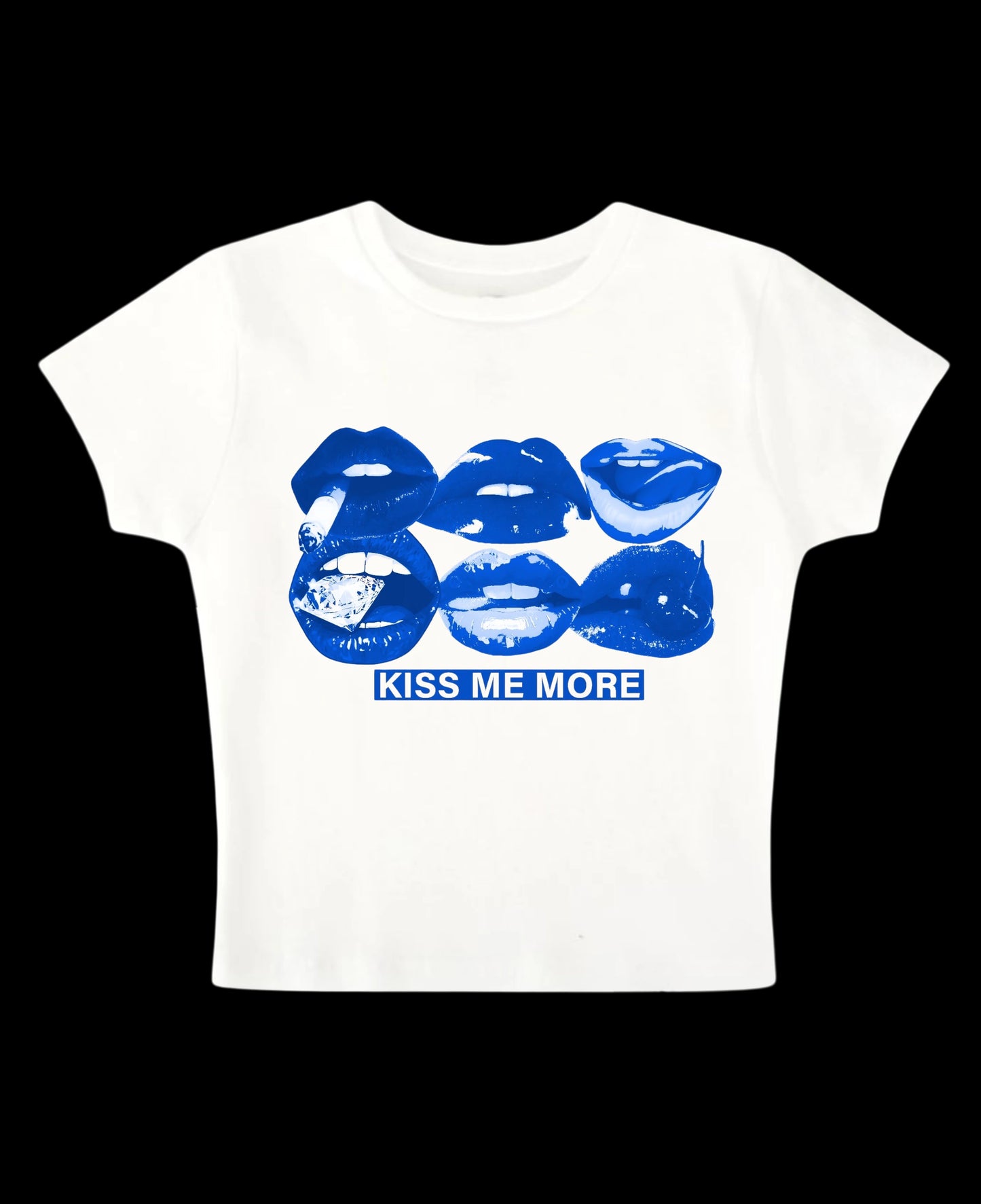 Kiss Me More - White Baby Tee