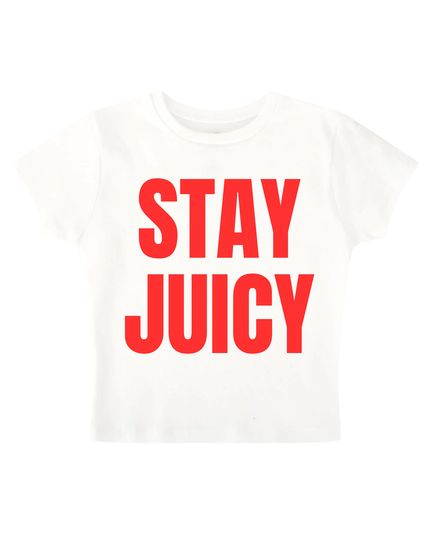 Stay Juicy Baby Tee (White)