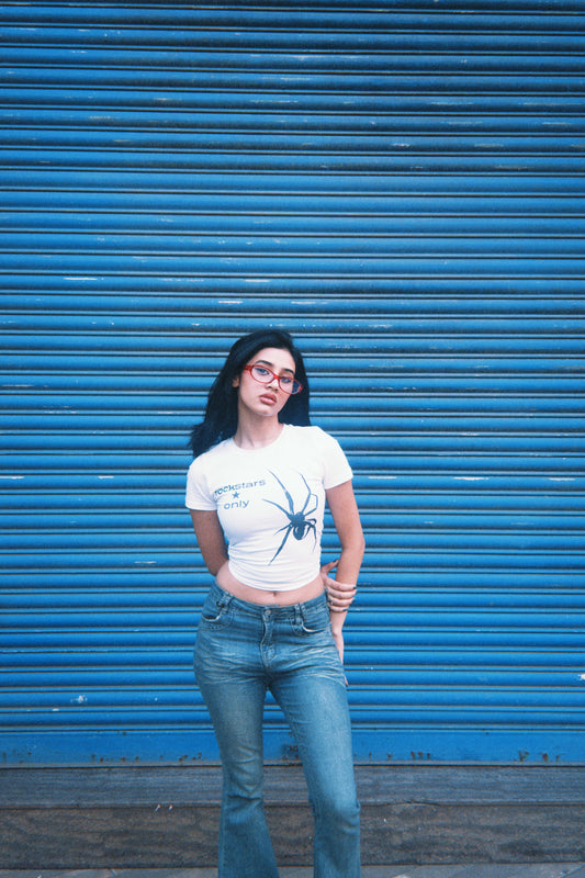 Rockstars Only White Baby Tee