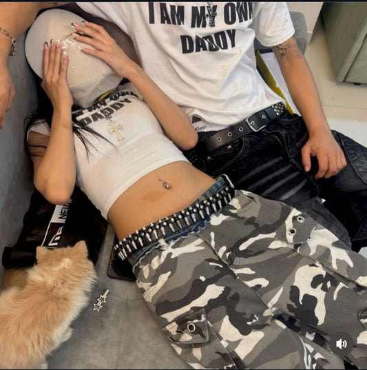 i am my own daddy - White Oversized Tee