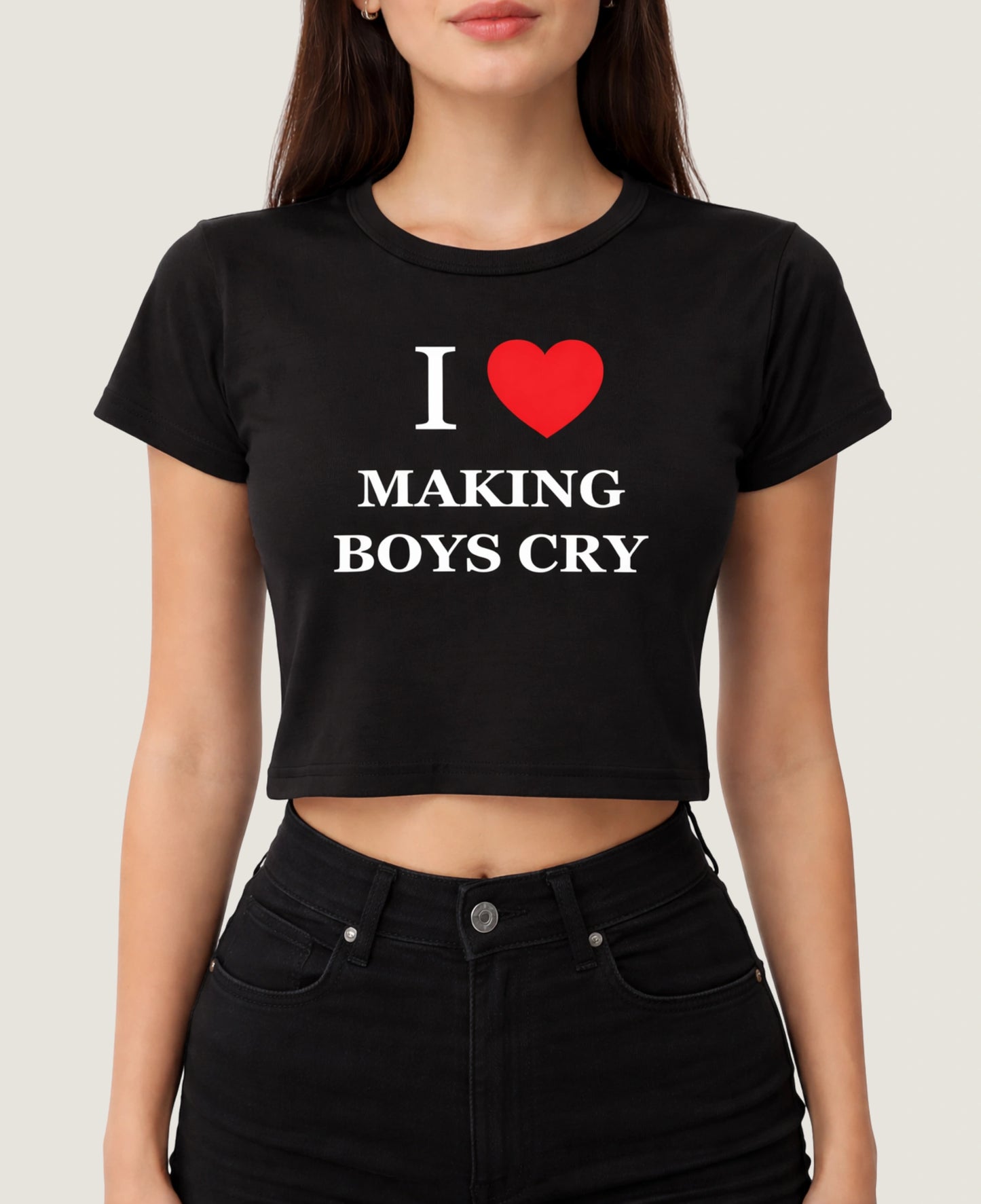 I love making boys cry - Black Baby Tee