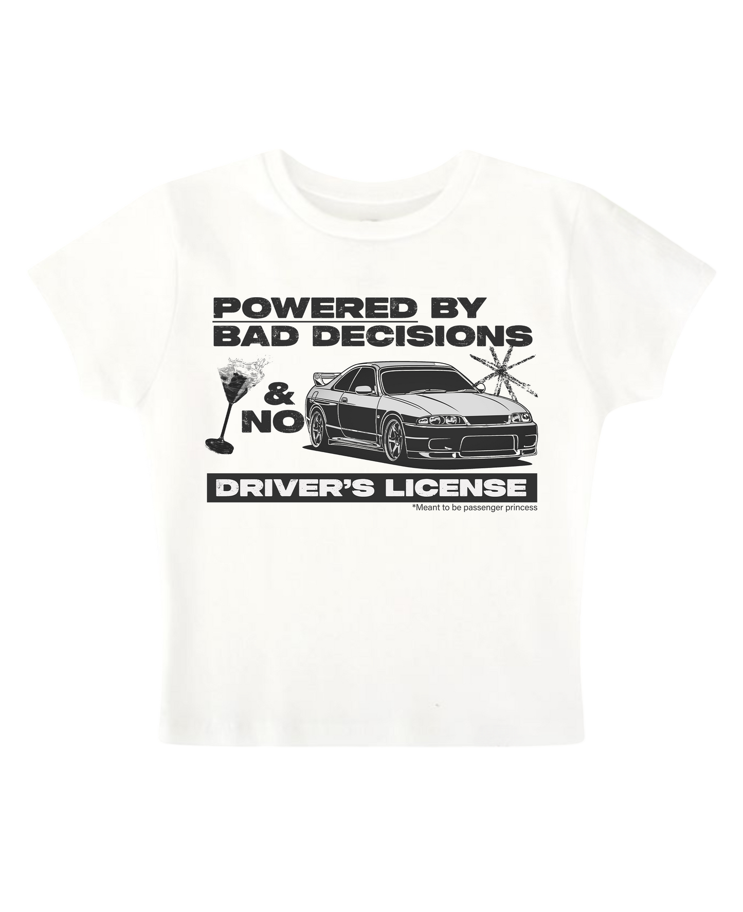 Driver's License - White Baby Tee
