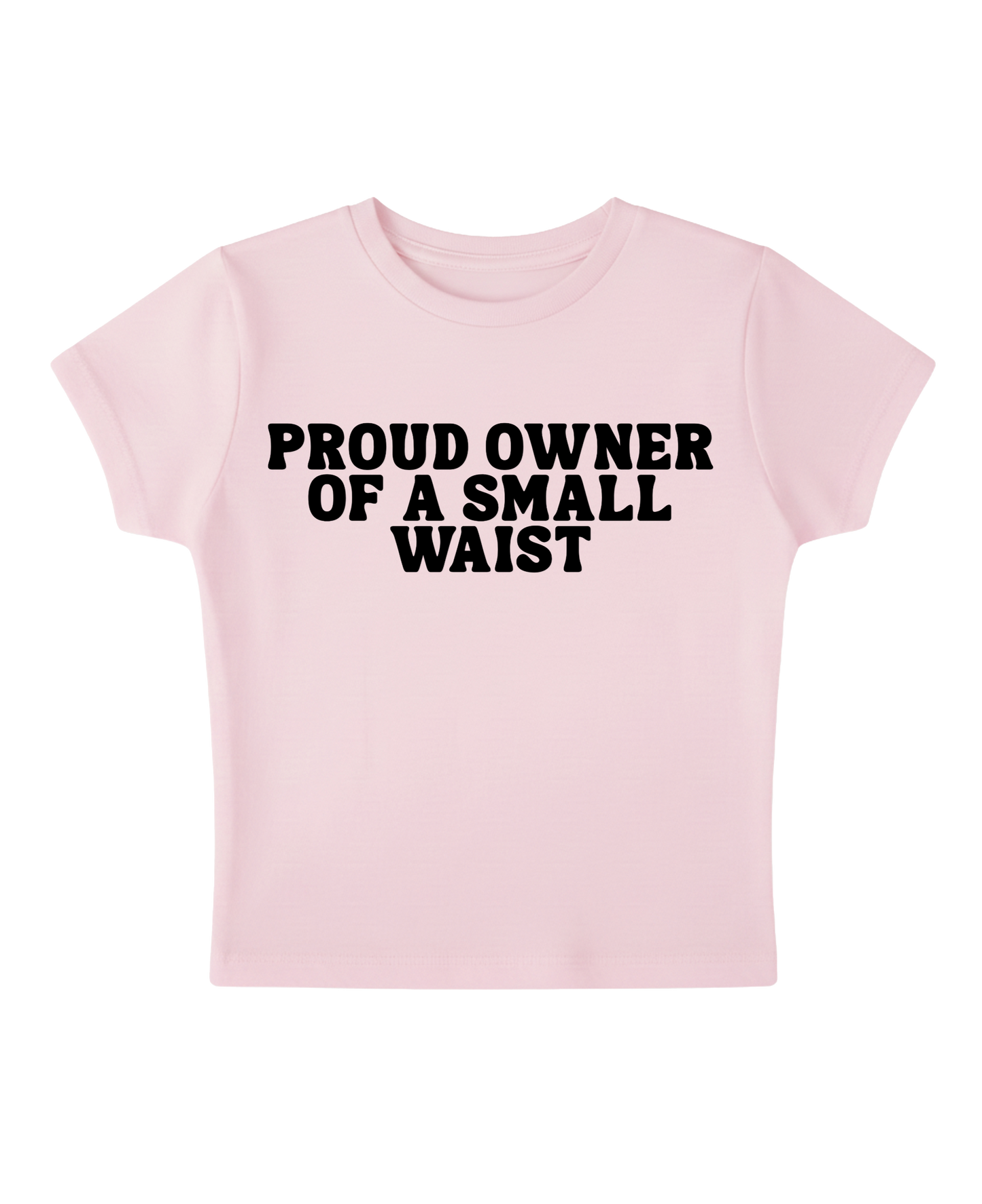 Proud Owner of a Small Waist - Pink Baby Tee (Clearance)