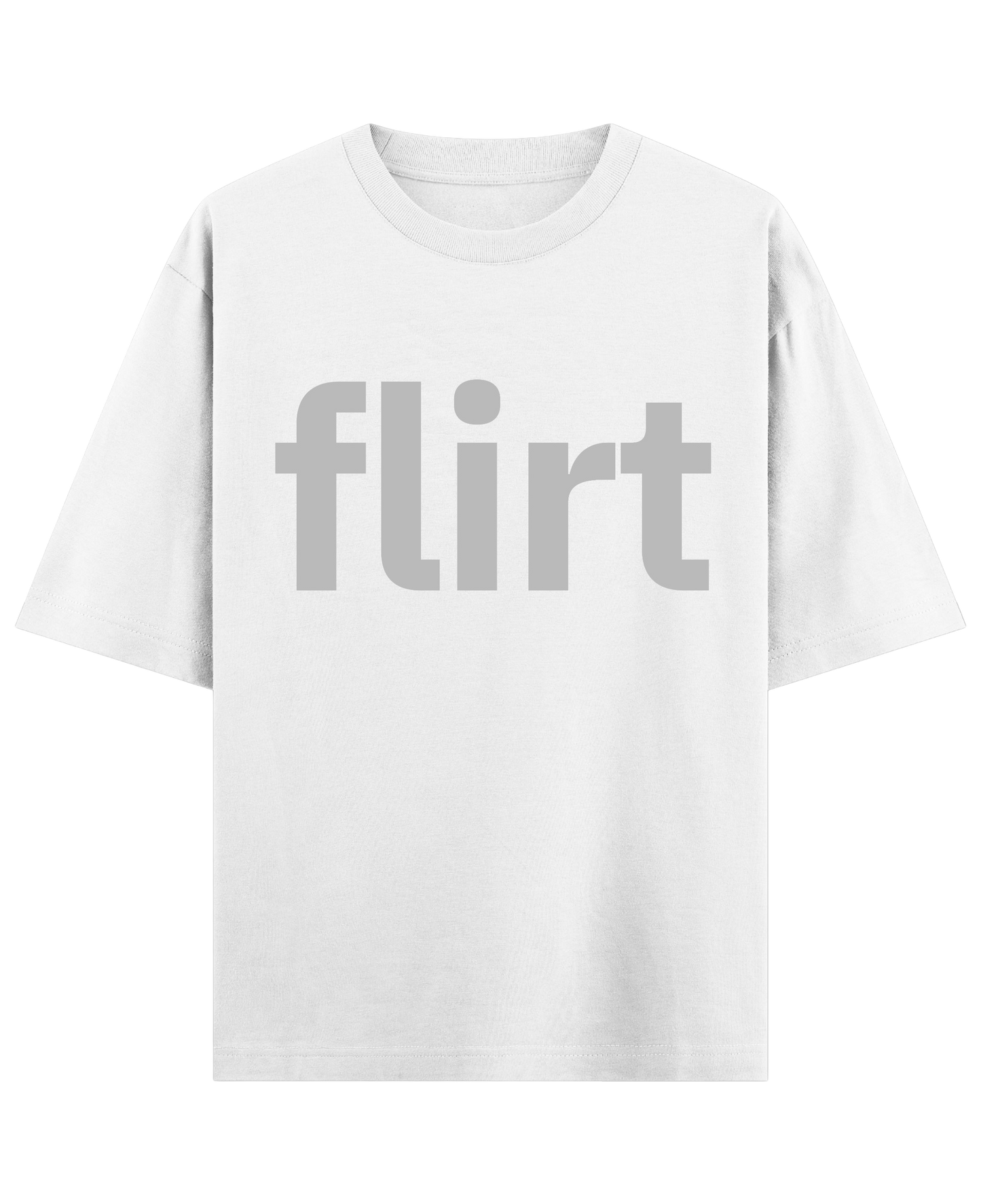 flirt - White Oversized Tee (French Terry)