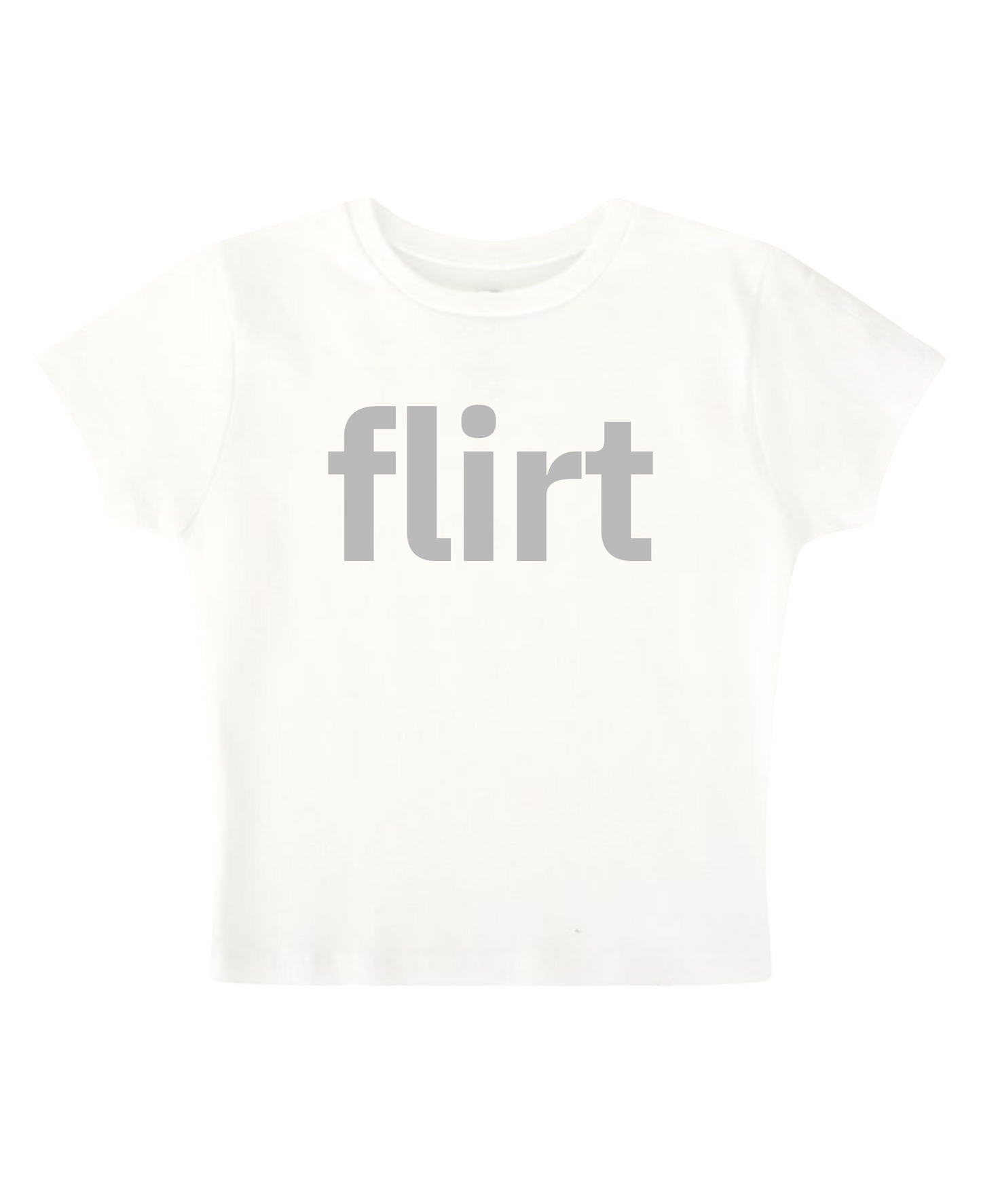 flirt - White Baby Tee
