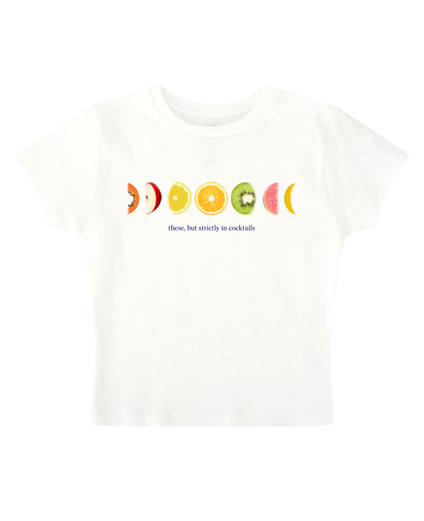 Fruity Moon Phases - White Baby Tee