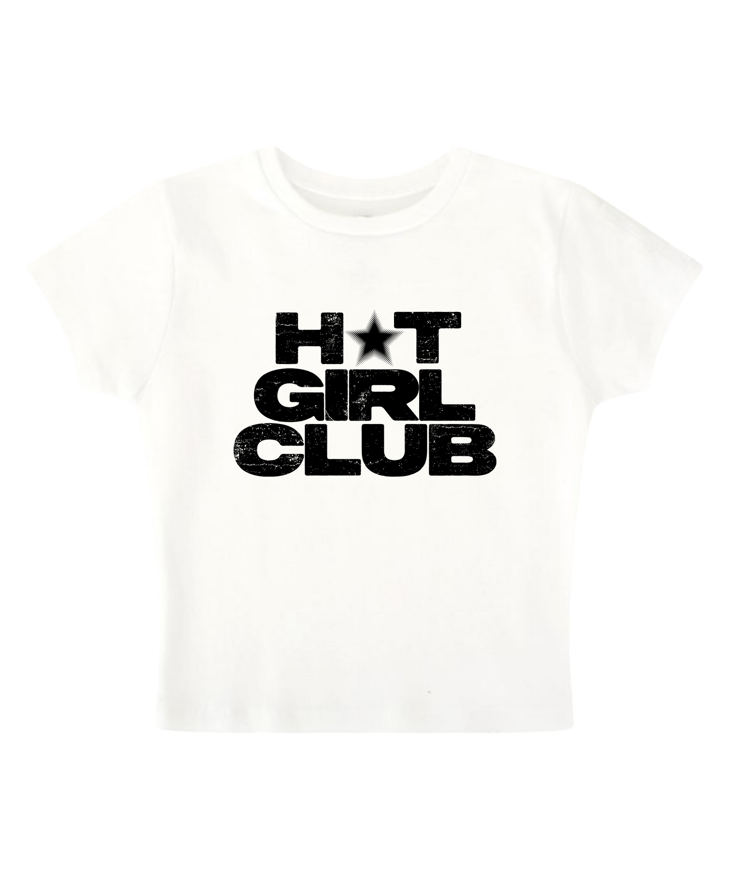 HOT GIRL CLUB BABY TEE (WHITE)