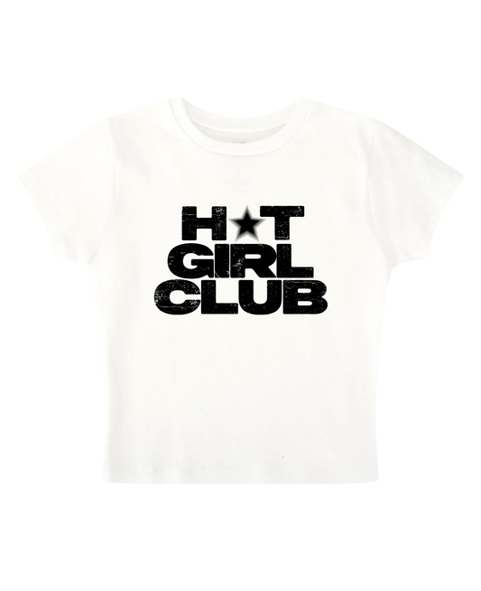 HOT GIRL CLUB BABY TEE (WHITE)