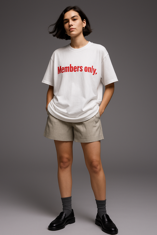 Members only - White Oversized Tee