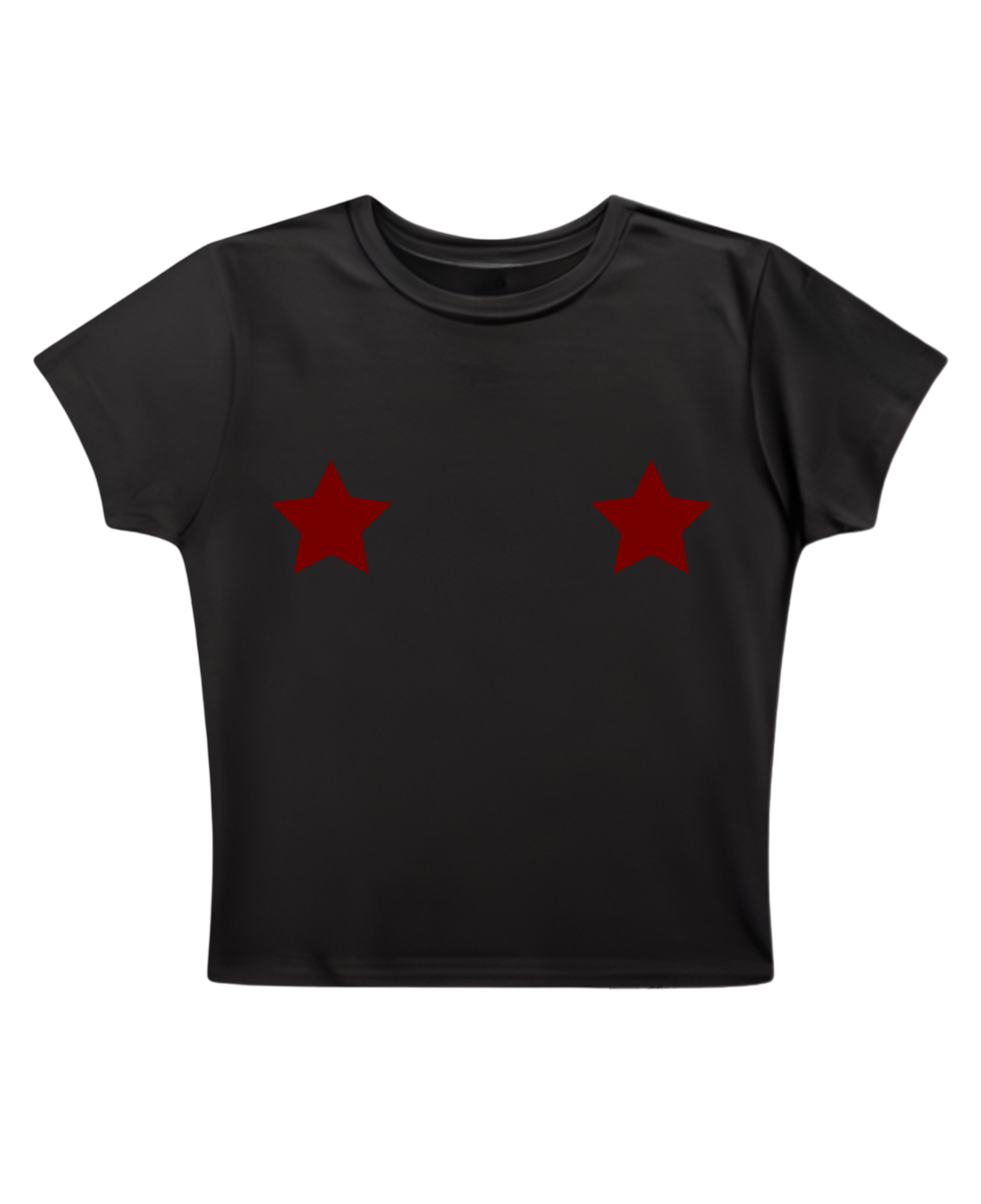 red stars - Black Baby Tee