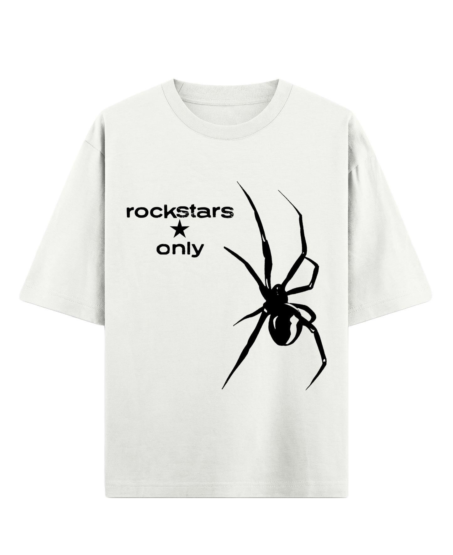 rockstars only - Off White Oversized Tee (French Terry)