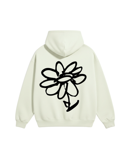 no flowers: Cream Heavy-Duty Hoodie