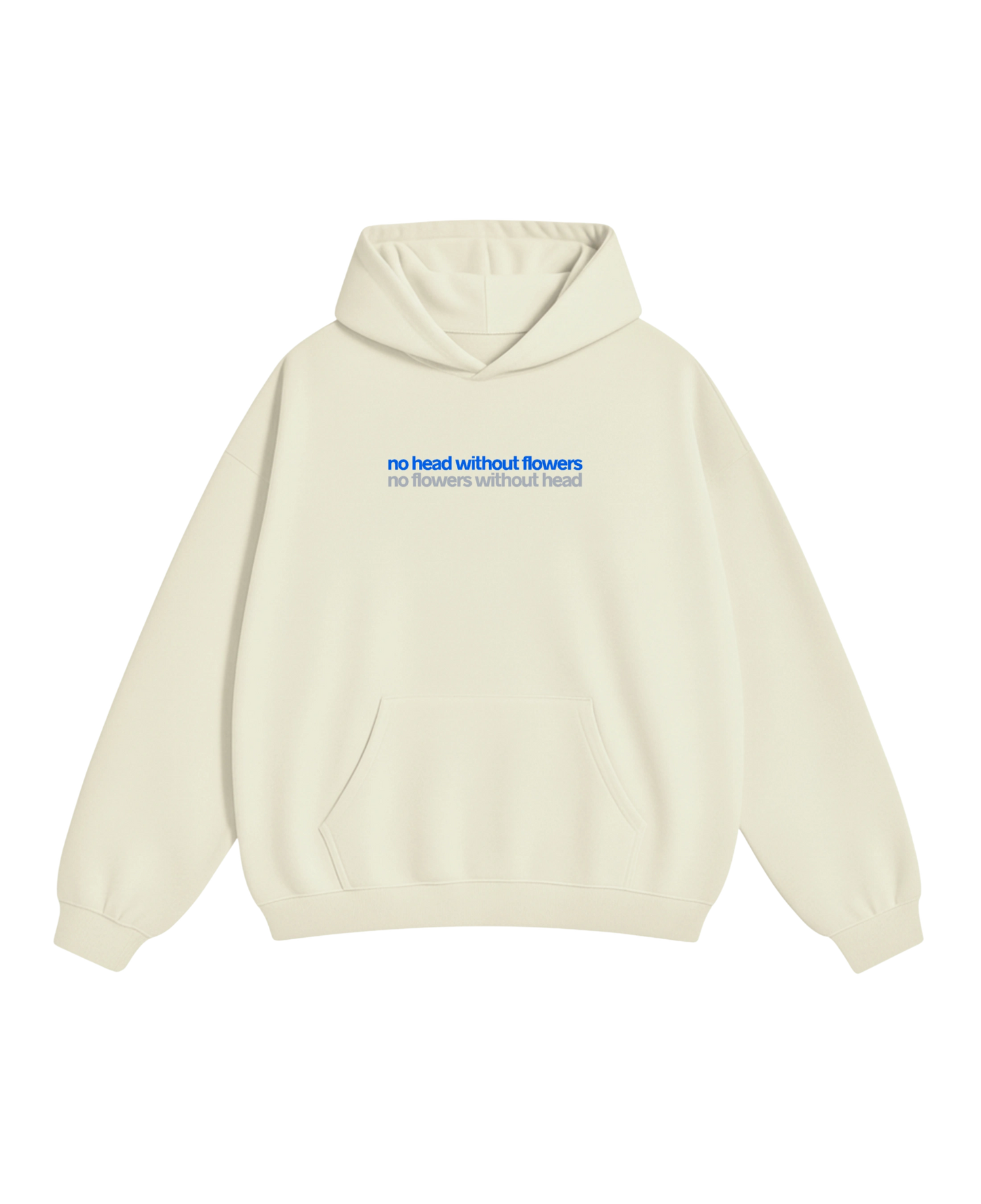 no flowers: Cream Heavy-Duty Hoodie