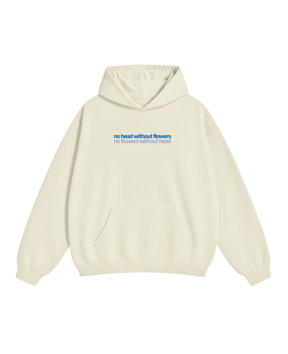 no flowers: Cream Heavy-Duty Hoodie