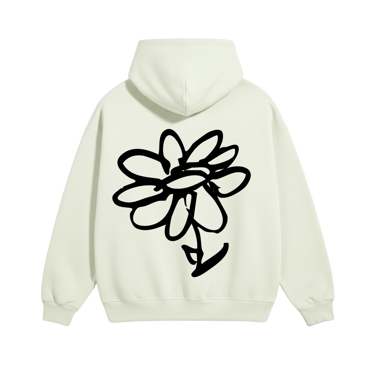 No Flowers Without Head: Cream Heavy-Duty Hoodie( front &back print)