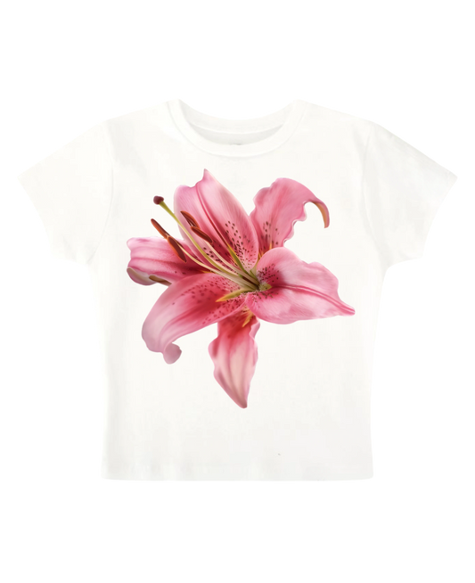 Floral Print Baby Tee (white)