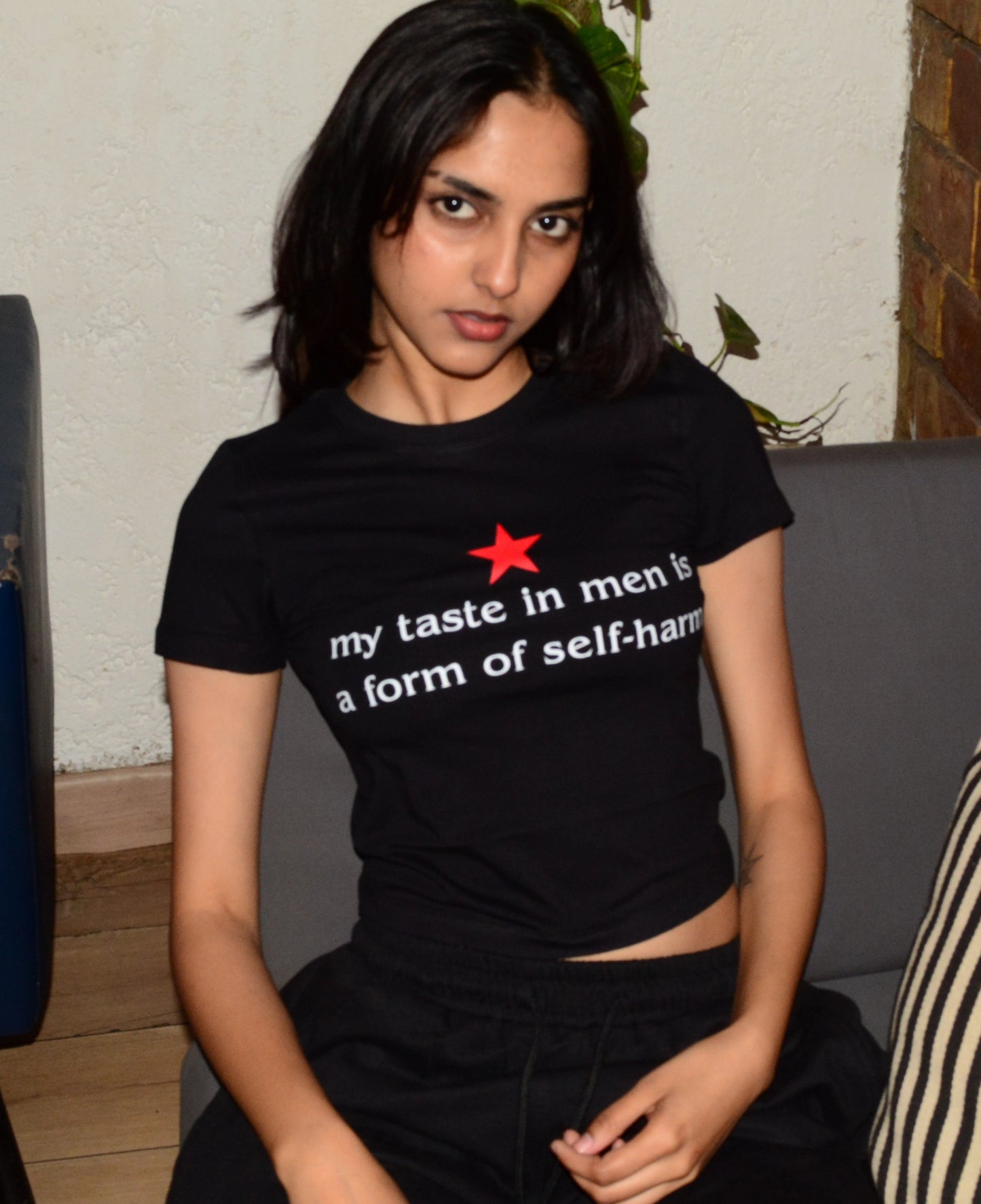 My taste in men is a form of self-harm - Black Baby Tee