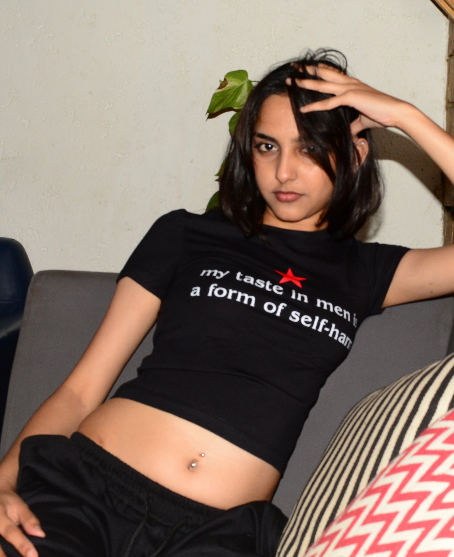 My taste in men is a form of self-harm - Black Baby Tee