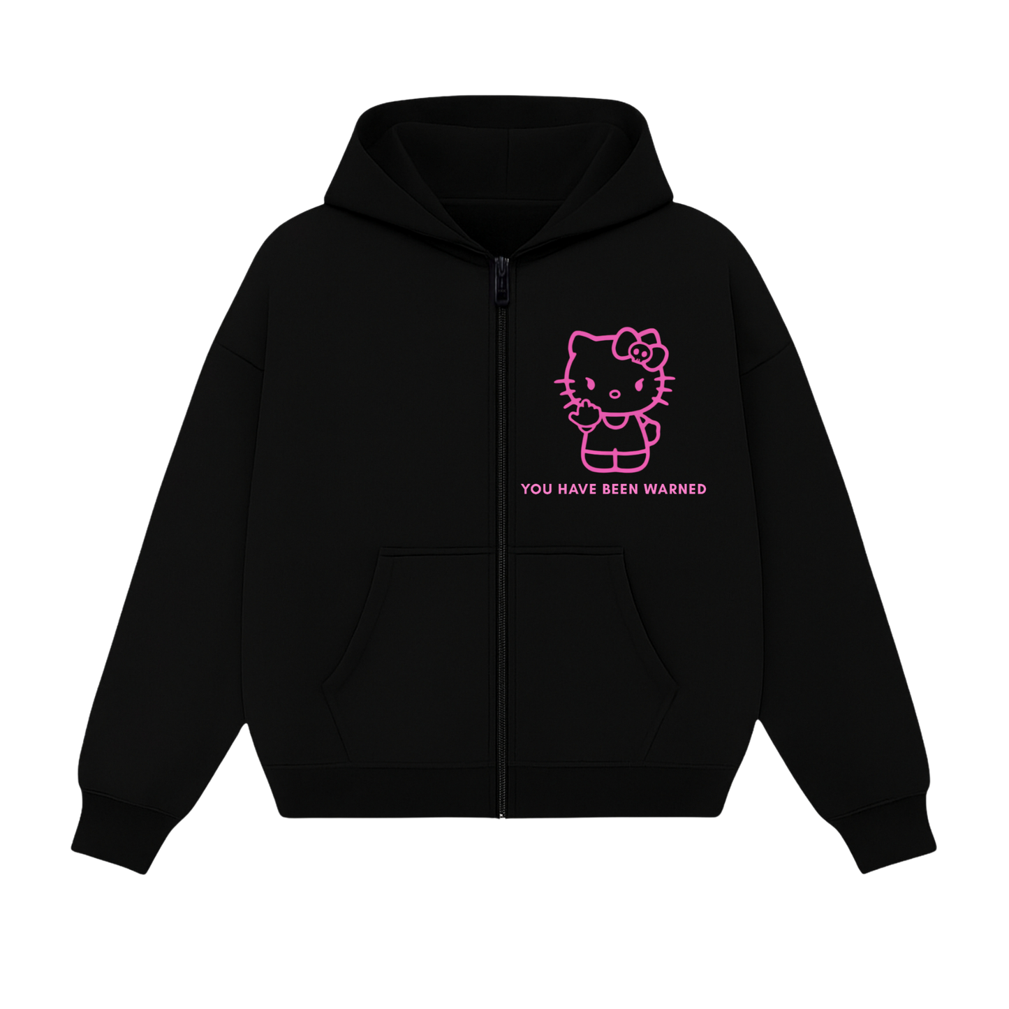 YOU HAVE BEEN WARNED - Black Zipper Hoodie