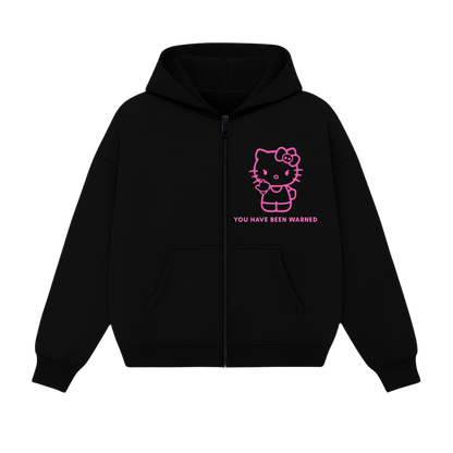YOU HAVE BEEN WARNED - Black Zipper Hoodie
