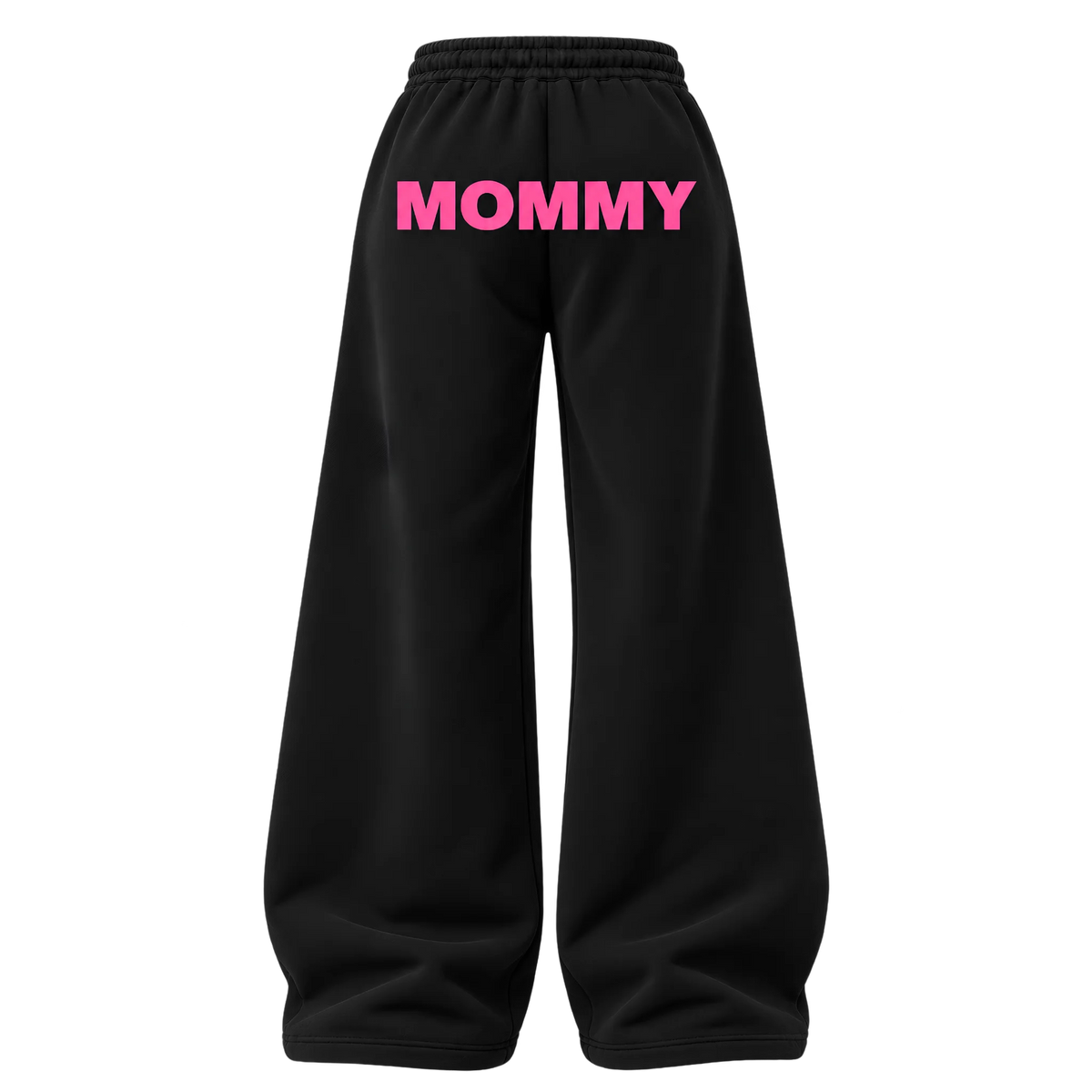 MOMMY BLACK SWEATPANTS: PINK
