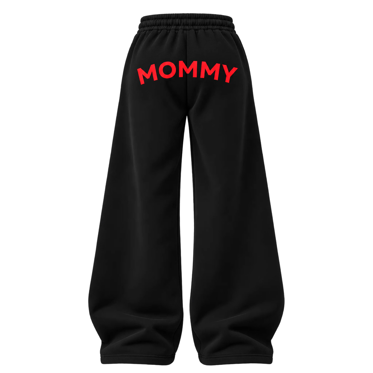 MOMMY BLACK SWEAT PANTS: RED