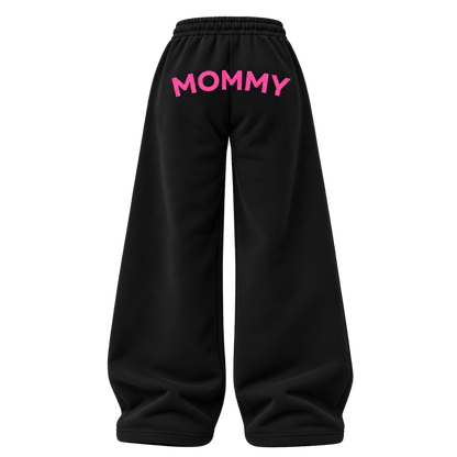 MOMMY BLACK SWEATPANTS: PINK 2.0