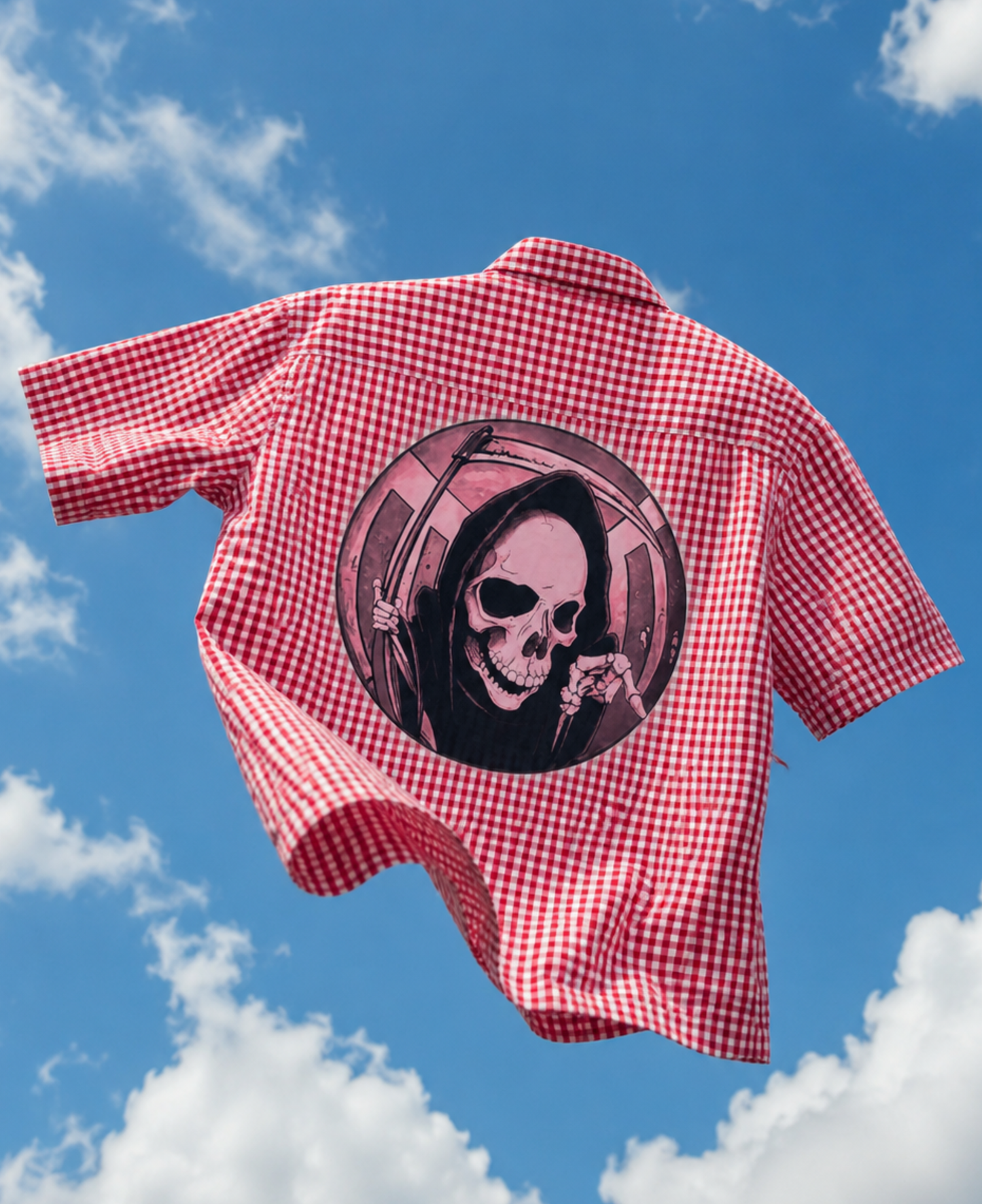 HI STALKER RED PICNIC OXFORD BOXY SHIRT