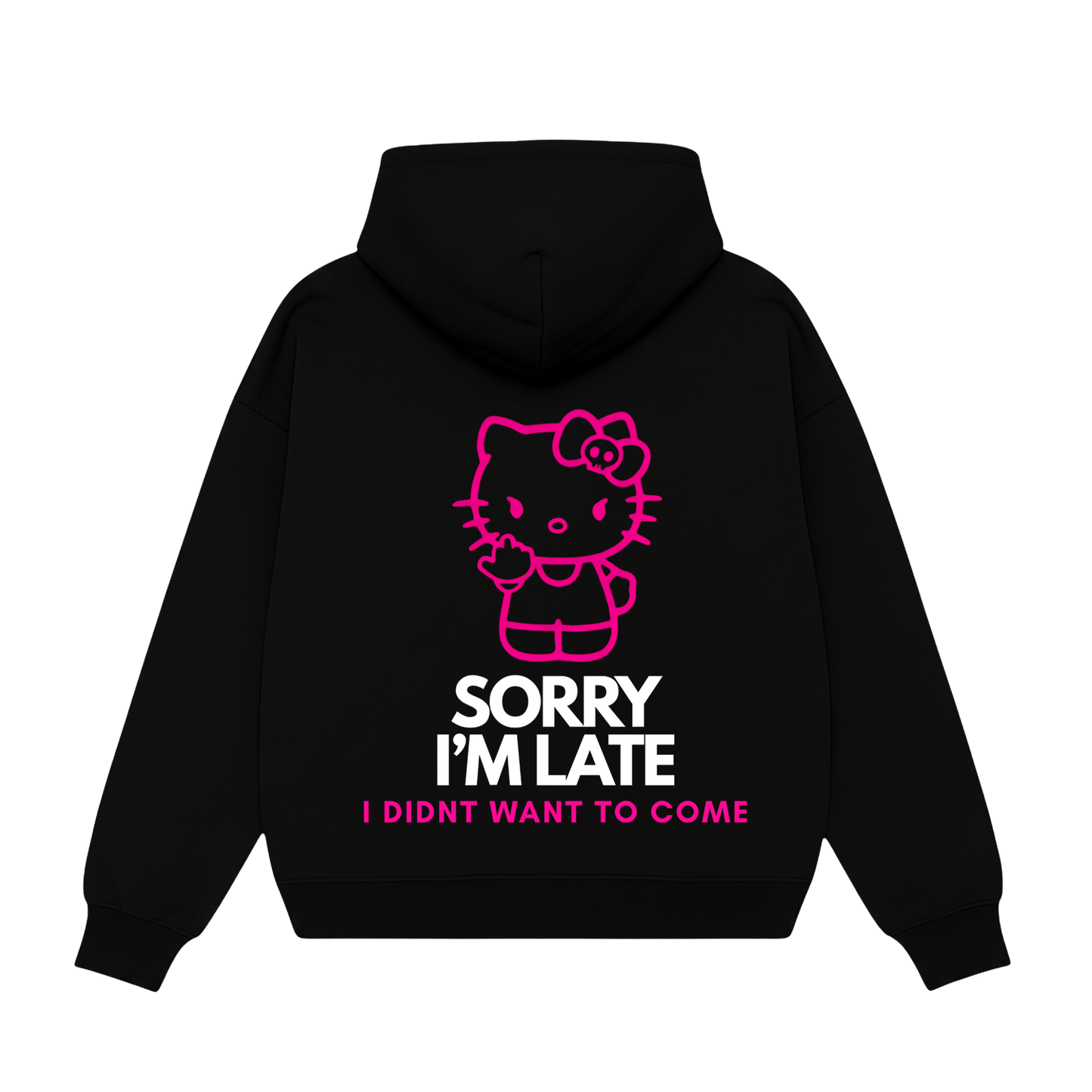 Sorry I'm Late - Black Zipper Hoodie