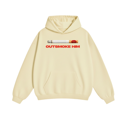 OUTSMOKE HIM (red) - Cream Heavy-Duty Hoodie