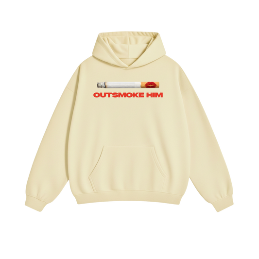 OUTSMOKE HIM (red) - Cream Heavy-Duty Hoodie