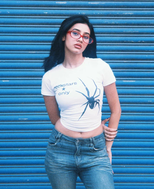 ROCKSTARS ONLY BABY TEE (WHITE)