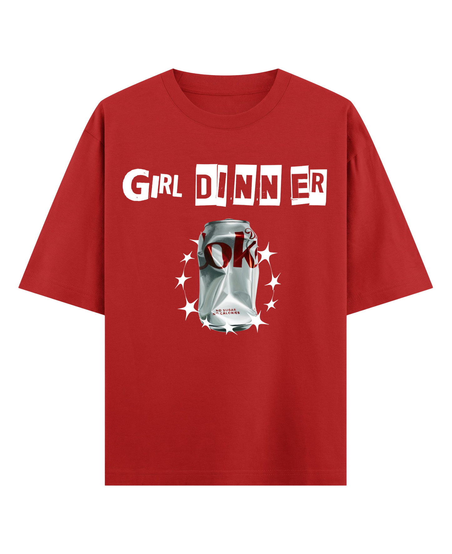 GIRL DINNER RED OVERSIZED TEE