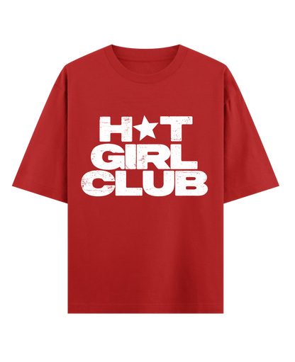 HOT GIRL CLUB OVERSIZED TEE (RED)