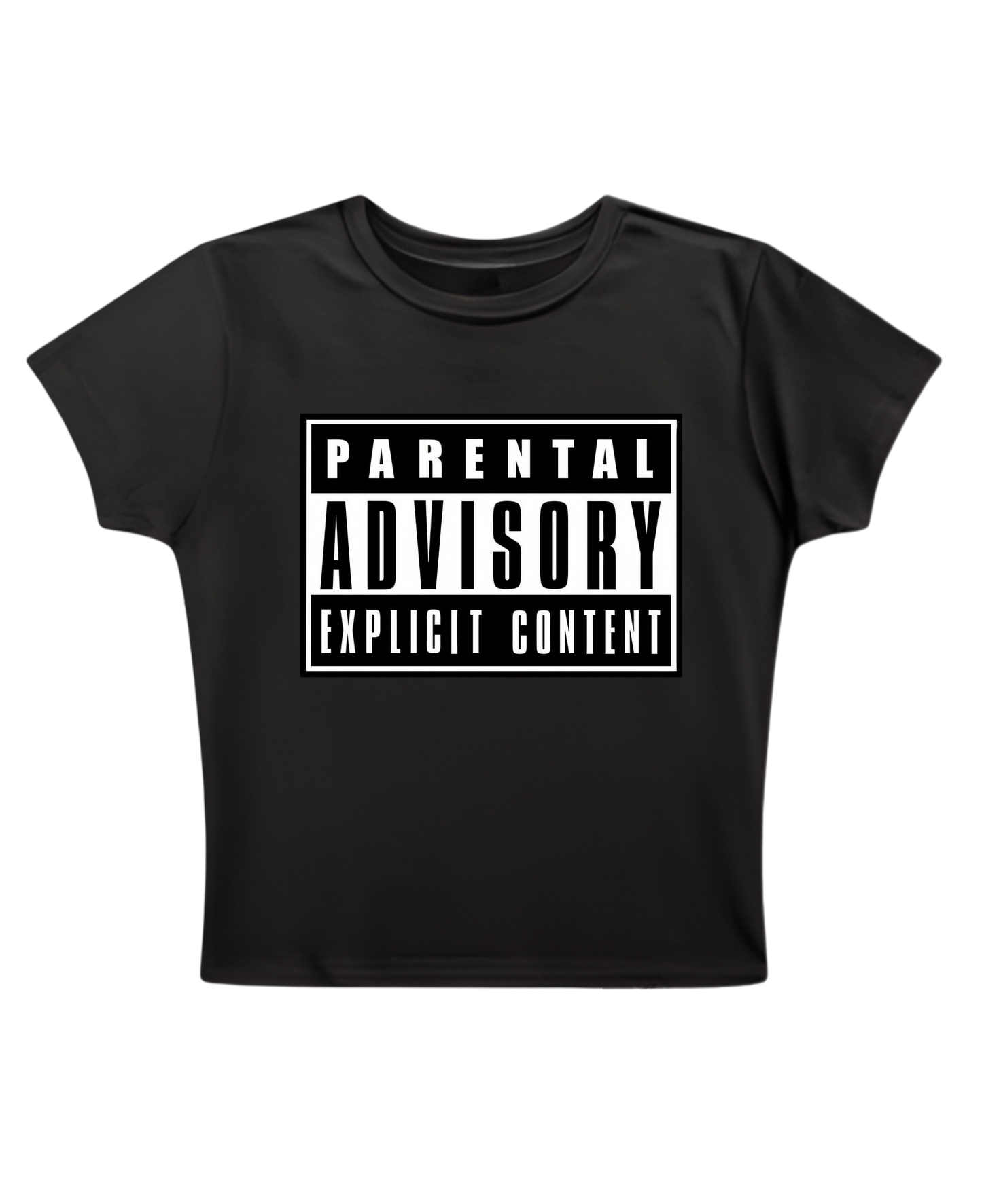 PARENTAL ADVISORY BABY TEE (BLACK)
