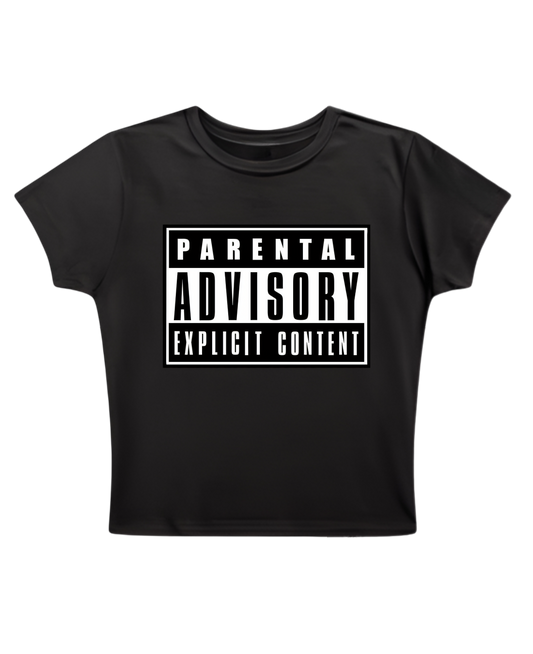 PARENTAL ADVISORY BABY TEE (BLACK)