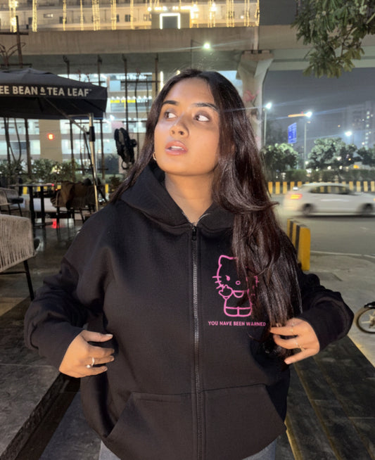 YOU HAVE BEEN WARNED - Black Zipper Hoodie