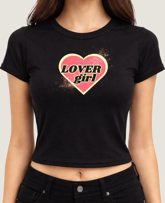 LOVER GIRL BABY TEE (BLACK)