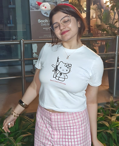 Don't f*ck with me - White Baby Tee