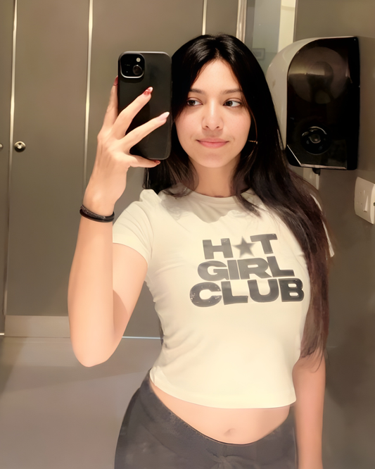HOT GIRL CLUB - White Baby Tee