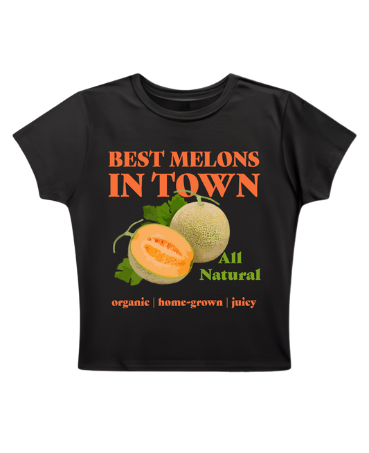 Best Melons In Town - Black Baby Tee