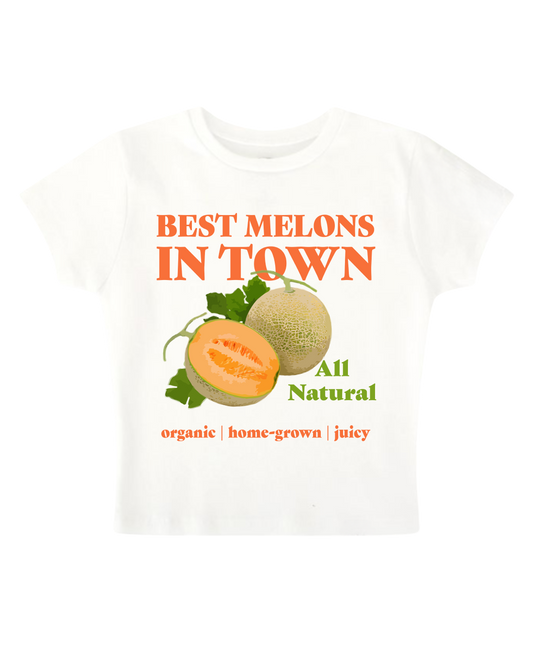 Best Melons In Town - White Baby Tee
