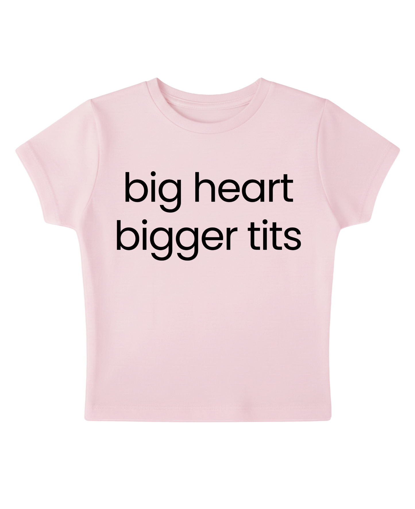 big heart, bigger tits - Pink Baby Tee