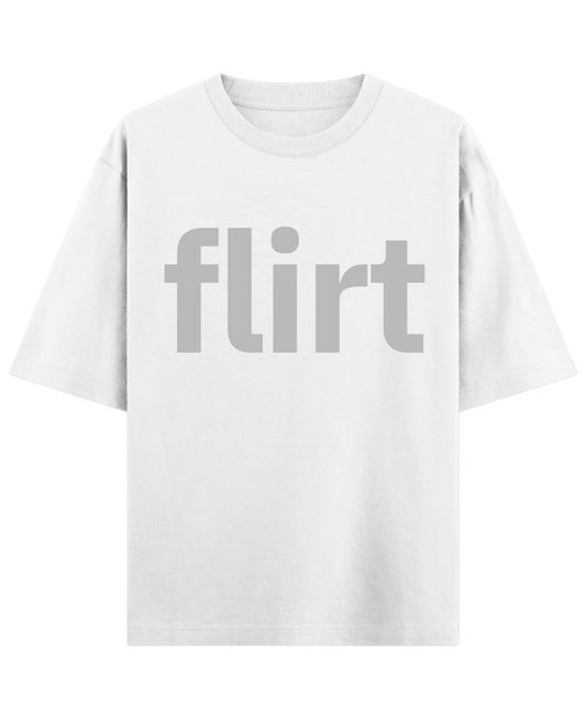 flirt - White Oversized Tee (French Terry)