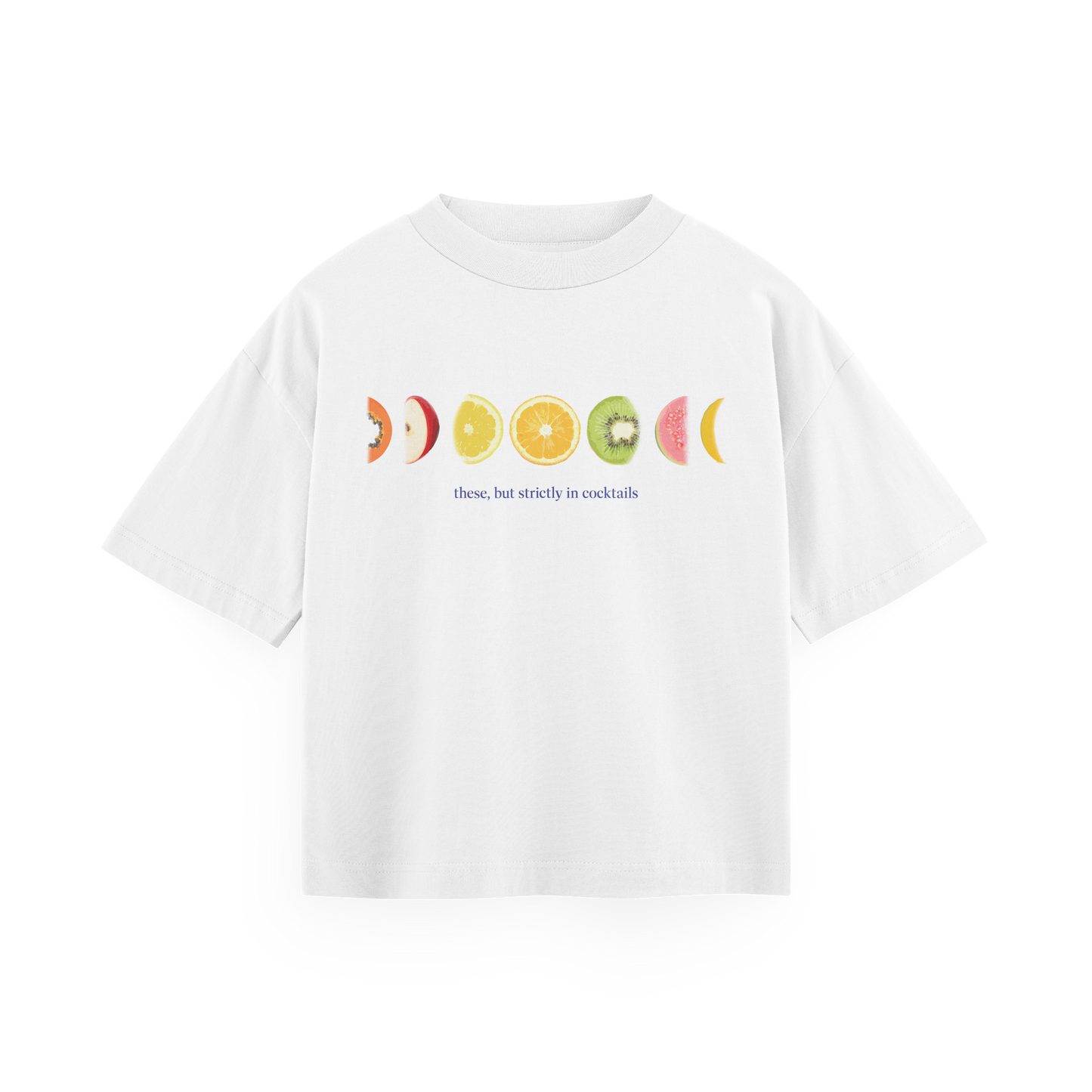 Fruity Moon Phases - White Oversized Tee