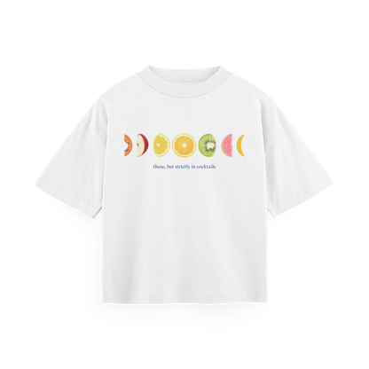 Fruity Moon Phases - White Oversized Tee