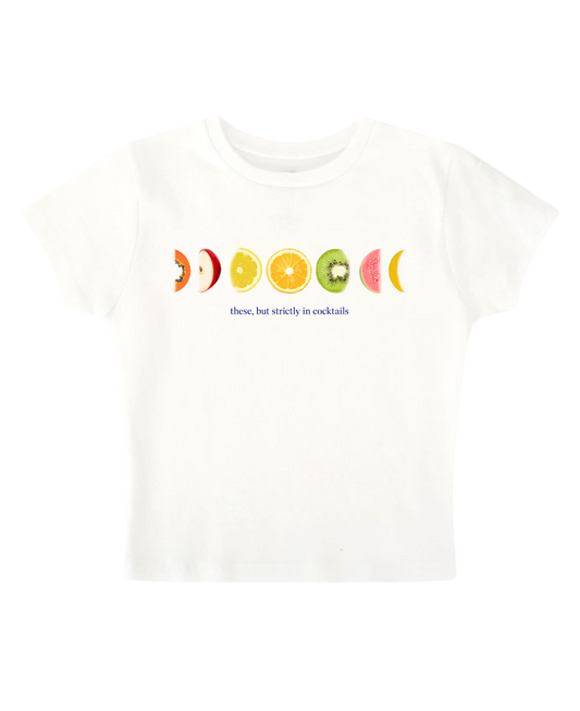Fruity Moon Phases - White Baby Tee
