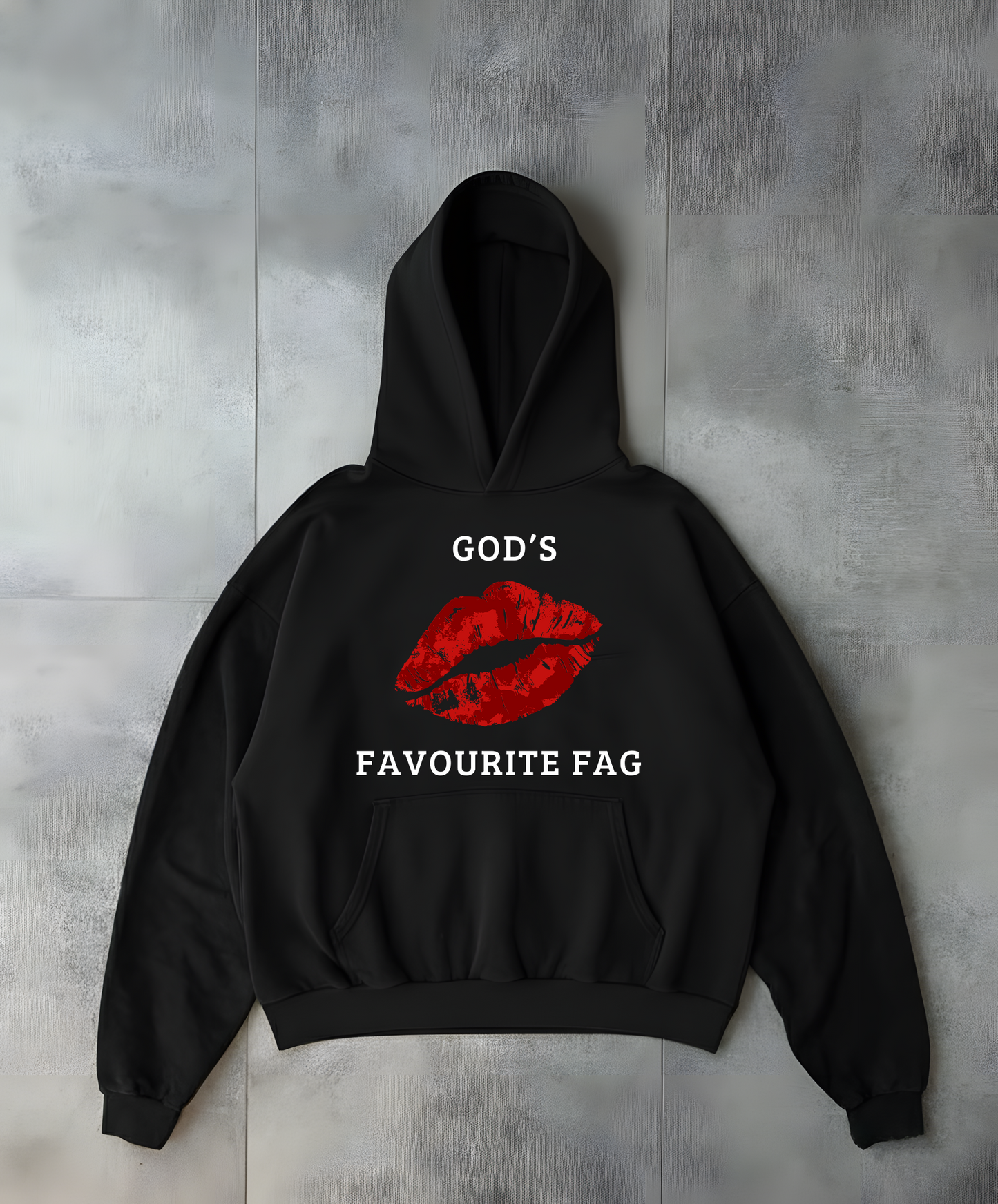 GOD'S FAVOURITE FAG - Black Oversized Hoodie