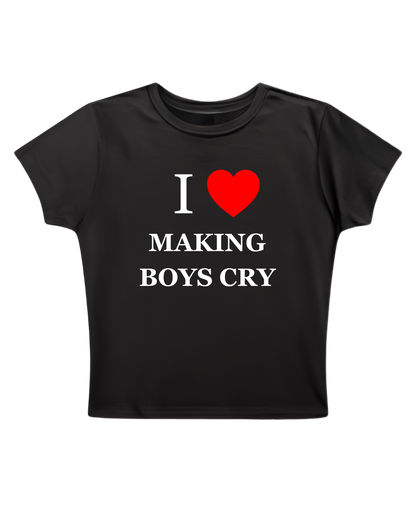 I love making boys cry - Black Baby Tee