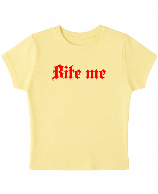 Butter Yellow Baby Tee Front Design